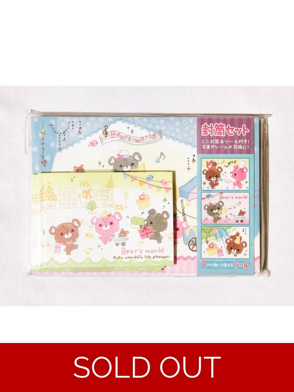 Kamio Japan Bear's World Envelope Set